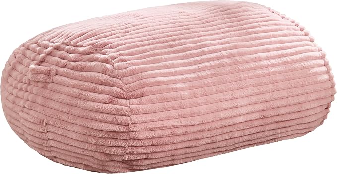 Hobestluk 3FT Bean Bag Chairs Adult Bean Bag with Portable Handle Comfy Large Bean Bag Chair with Removable Cover for Living Room Bedroom or Reading Nook (Stripe Pink, 3FT)-BubblyBeeBaby