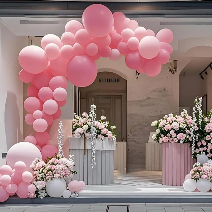 140pcs Pink Round Balloons Different Sizes 18 12 10 5 Inch Latex Balloons for Arch Decoration Party Balloon Kit for Graduation Birthday Party Wedding Balloon Baby Shower Decoration-BubblyBeeBaby