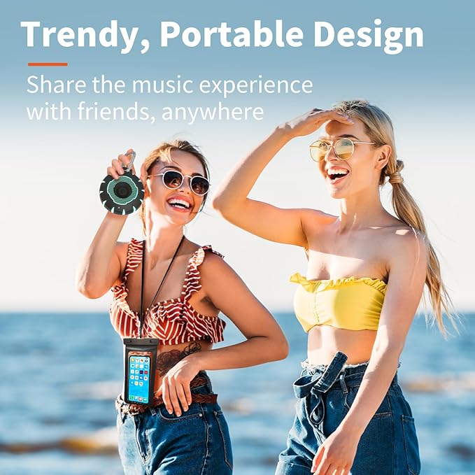 HEYSONG Bluetooth Shower Speaker + Waterproof Phone Pouch – Rugged & Ready for Any Wet Adventure-BubblyBeeBaby