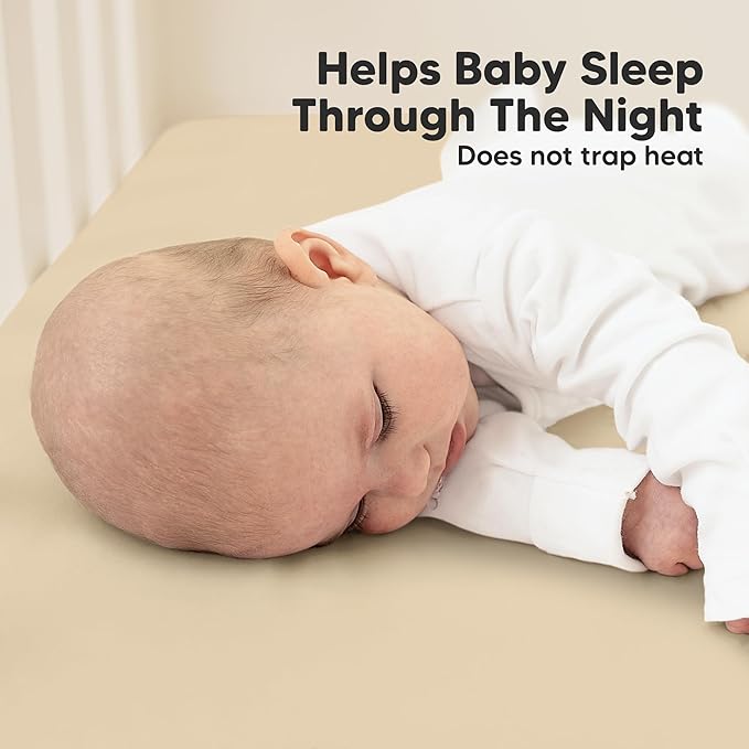 KeaBabies 2-Pack Organic Crib Sheets for Boys, Girls - 52x28 Fitted Crib Mattress Sheet Neutral, Breathable Jersey Cotton Cover for Baby Bed, Toddler Mattress, Soft & Cute Prints (Khaki)-BubblyBeeBaby