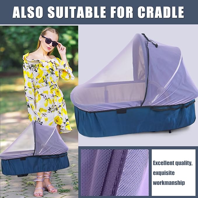 Mosquito Net for Baby Car Seats, Infant Car Seat Insect Mesh Net, Breathable, Universal Fit for All Car Seats, Premium Quality: Machine Washable Durable & Long Lasting Infant Insect Netting (Purple)-BubblyBeeBaby