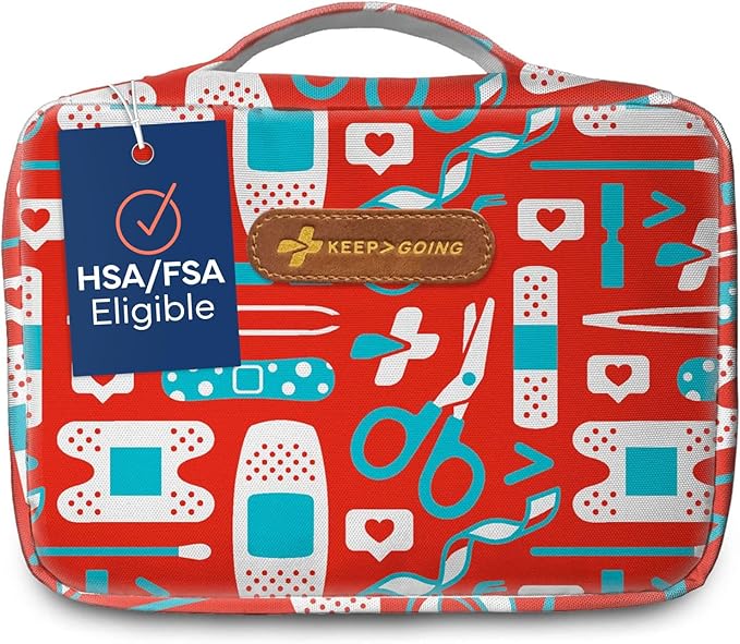 KeepGoing Large Home First Aid Kit for Kids – 270 Pc. for Car, Home, Dorm, & Boat with Latex-Free Bandages – 10 x 7 x 3.5 in. Travel First Aid Kit (The Classic)-BubblyBeeBaby