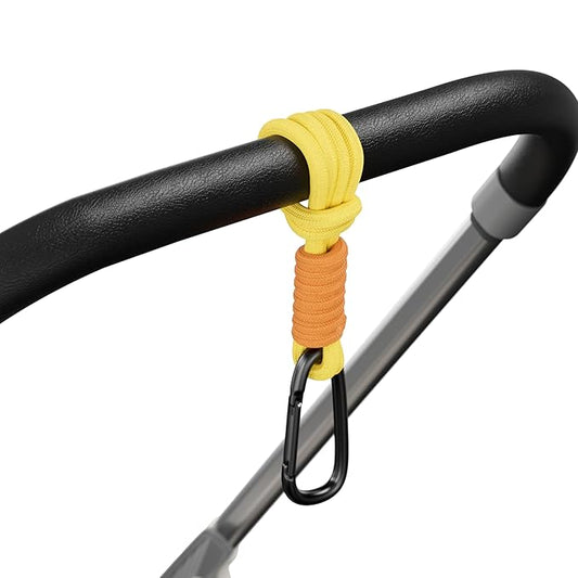 SURDOCA Baby Stroller Hooks, Stroller Clips and Hooks for Diaper Bag, Mommy Bag Hook for Stroller Heavy Duty, Universal Stroller Hanger and Strap, Stroller Accessories for Mom-BubblyBeeBaby