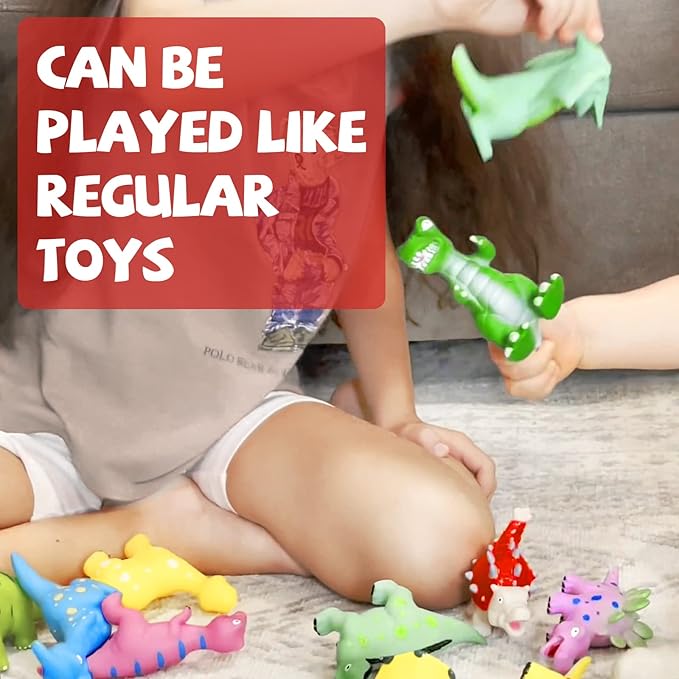 Hely Cancy Dinosaur Bath Toys - No Hole Bath Toys for Kids,Baby Bath Toys for Shower Water Pool Toys-BubblyBeeBaby