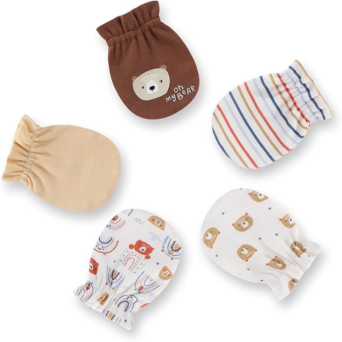 15 Pack Unisex New Born Boy Girls Hats Mittens Socks Sets Cotton Soft Infant Accessory 0-6 Months Baby Essentials-BubblyBeeBaby