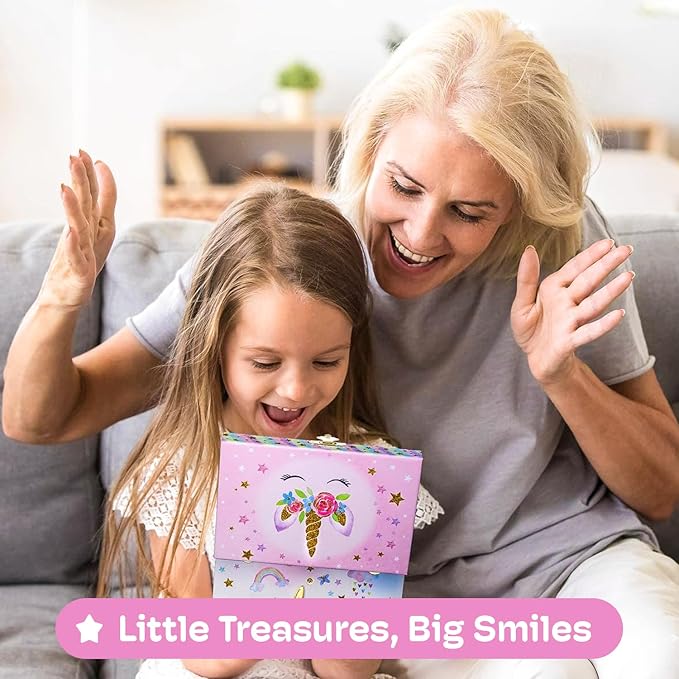 Jewelkeeper Jewelry Box for Girls with 1 Drawer - Unicorn Musical Jewelry Boxes, Beautiful Dreamer Tune, Spinning Unicorn Doll, Little Girl Music Box, Gifts for 5 Year Old Girls (Engineered Wood)-BubblyBeeBaby