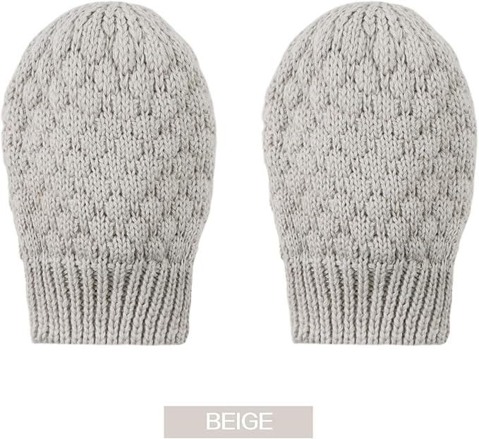 Baby Knit Mittens Toddler Boys Girls Gloves Winter Infant Newborn No Scratch Mitten 0-3 Years-BubblyBeeBaby