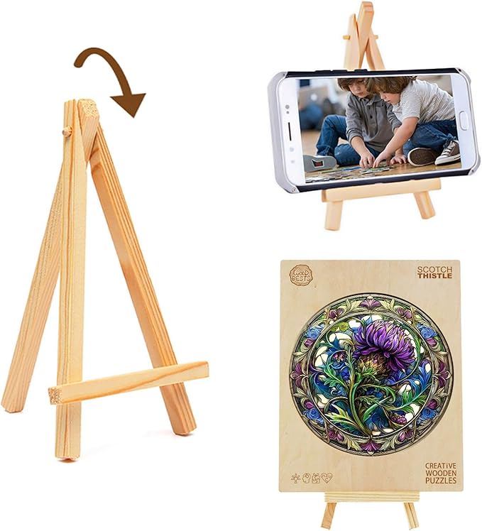 KAAYEE Wooden Jigsaw Puzzles-3D Visual Effect Scotch Thistle Wooden Puzzle Adult Unique Shape Wooden Puzzle Wooden Jigsaw Puzzle for Adult,Puzzle for Adults,Family Puzzles (M-11.4 * 11.4in-200pcs)-BubblyBeeBaby