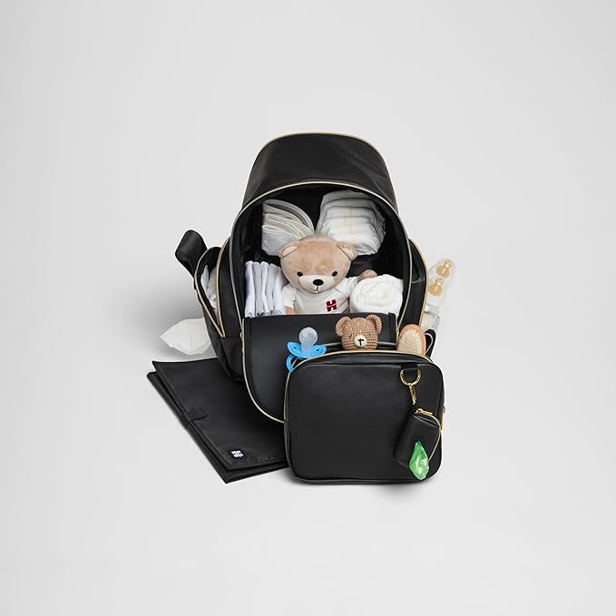 Huggies Signature Hug Pack Diaper Backpack, Cognac Leather, O/S-BubblyBeeBaby