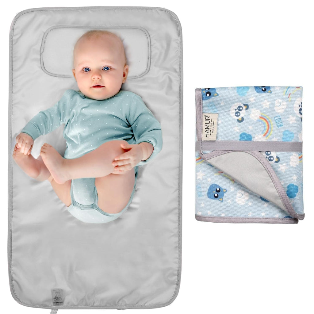 HAMUR HOME Portable Baby Changing Pad – Waterproof, Foldable & Lightweight Travel Mat – Soft & Machine Washable Diaper Changer – Compact & Durable (Dream)