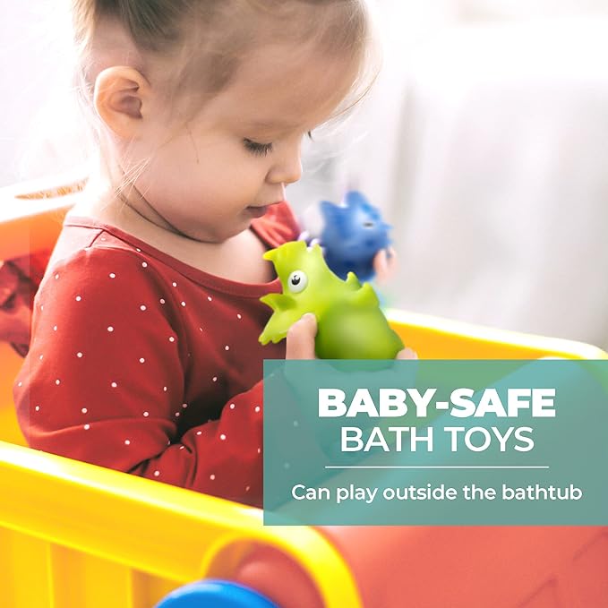 Hely Cancy Infant Bath Toys for 18 Months - No Hole Animal Bathtub Toys, Baby Bath Tub Toys-BubblyBeeBaby