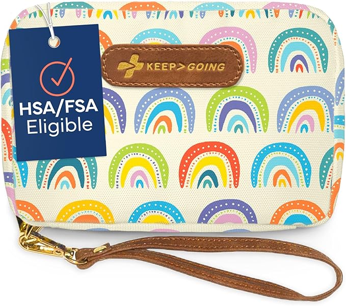 KeepGoing Travel First Aid Kit for Kids – 130 Pc. for Car, Home, Purse, Diaper Bag & Backpack with Latex-Free Bandages - Mini First Aid Kit Travel Size TSA-Approved-BubblyBeeBaby