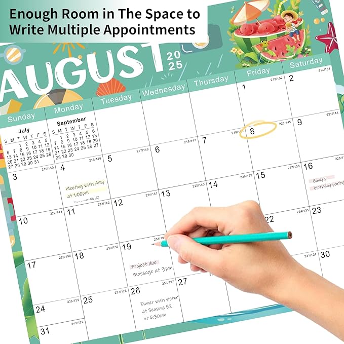 2025-2026 Magnetic Fridge Calendar 18 Monthly Magnetic Calendar for Refrigerator 2025-2026 Wall Calendar Planner Runs from July 2025 Until December 2026 Easy Organizing Markers Tearable (Festive)-BubblyBeeBaby