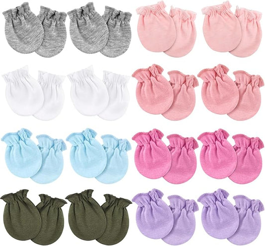 Newborn Baby Mittens No Scratch Cotton Elastic Wrist Gloves Infant Toddler Mittens for Baby Boy Girl 0-6 Months-BubblyBeeBaby