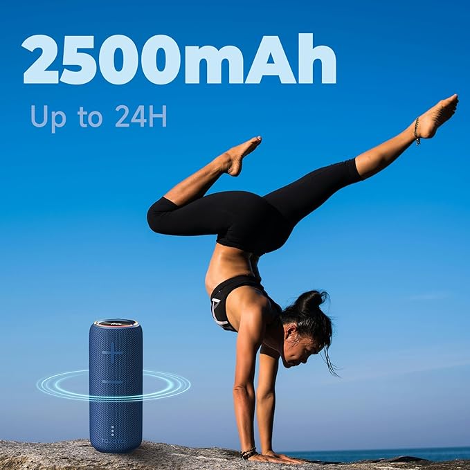 IPX7 Waterproof Bluetooth Speaker - 30W HD Sound, 8H Playtime, TWS Pairing, BT5.3, Portable for Pool/Beach/Shower, Blue Gift-BubblyBeeBaby