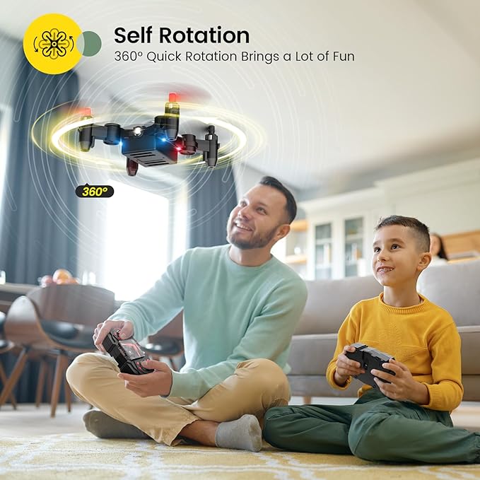 Holy Stone HS190 Foldable Mini Nano RC Drone for Kids Gift Portable Pocket Quadcopter with Altitude Hold 3D Flips and Headless Mode Easy to Fly for Beginners-BubblyBeeBaby