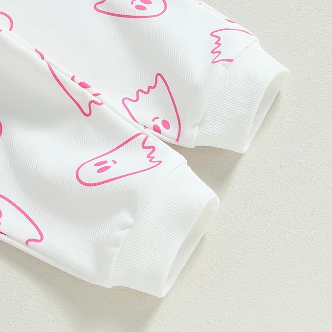0-4T Toddler Boy Girl Halloween Outfit Fall Clothes Ghost Long Sleeve Sweatshirt Top Pants Baby Halloween Clothes-BubblyBeeBaby