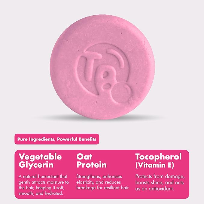 Hydrolyzed Oat Protein + Squalane Shampoo Bar for Girls - 4.5oz - For all Hair Types - Gentle on sensitive Eyes & Scalp - Natural, Tear-Free, Sulfate & Paraben-Free - Made in USA - 4.5oz-BubblyBeeBaby