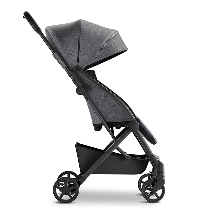 Mompush Lithe V2 Lightweight Travel Stroller, Compact Foldable Baby Stroller with Travel Bag, One-Hand Fold Stroller, Snack Tray, Mechanical Recline Seat, Airplane-Ready, UPF 50+ Canopy & Rain Cover-BubblyBeeBaby