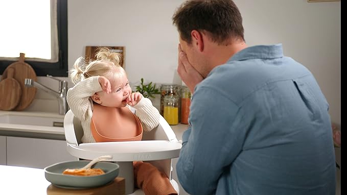 BEABA Silicone Baby Bib, Made with Soft Supple Silicone, Baby Bibs with Baby Food Catcher, Baby Essentials for Baby Feeding-BubblyBeeBaby