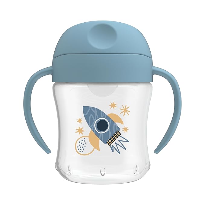 Dr. Brown's Natural Flow Anti-Colic Options+ Special Edition Blue Baby Bottle Gift Set with Soft Sippy Spout Transition Cup, Flexees Teether, Bottle Cleaning Brush and Travel Caps-BubblyBeeBaby