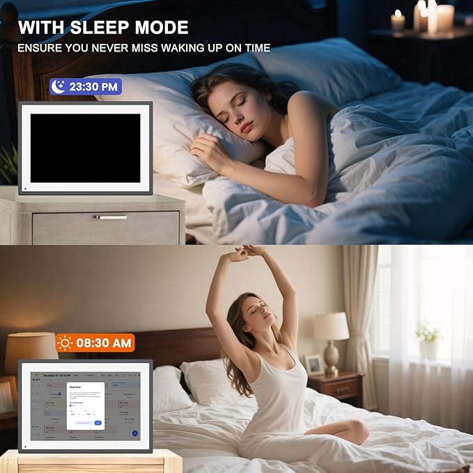 10.1 Inch Smart Digital Calendar Planner & Chore Chart, IPS HD Touchscreen Interactive Display for Family Schedules, Built-in Digital Picture Frames Function - Streamline Household Organization-BubblyBeeBaby