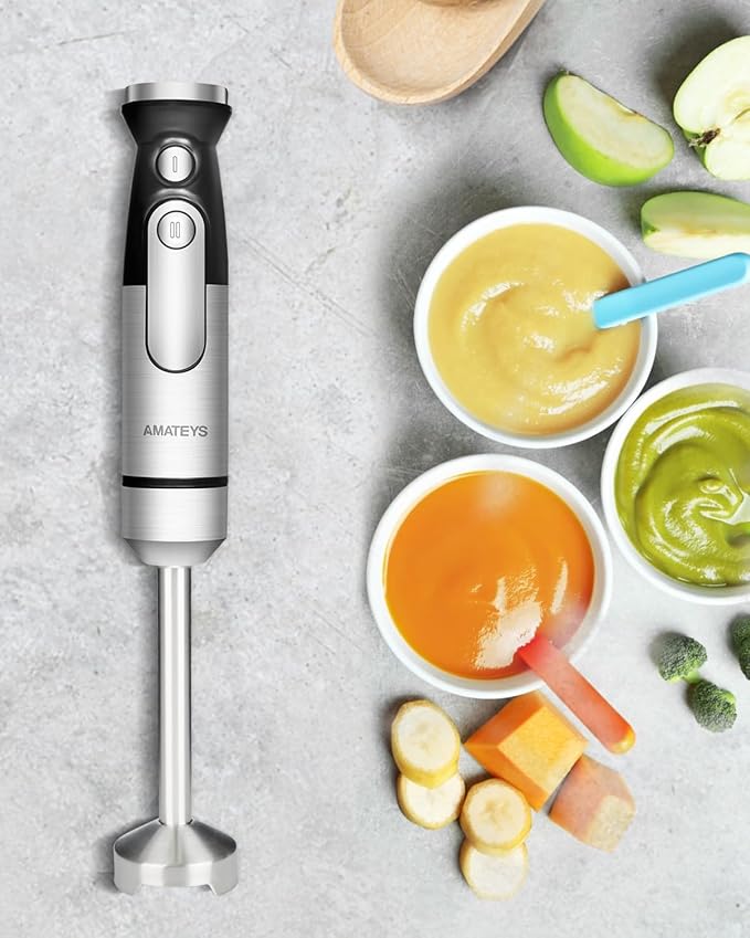 Immersion Blender,700W Handheld with Heavy Copper Motor,Infinitely Variable Speeds Stick Kitchen Blender,Detachable Stainless Steel Smoothie,for Soup Puree Baby Food Juice-BubblyBeeBaby