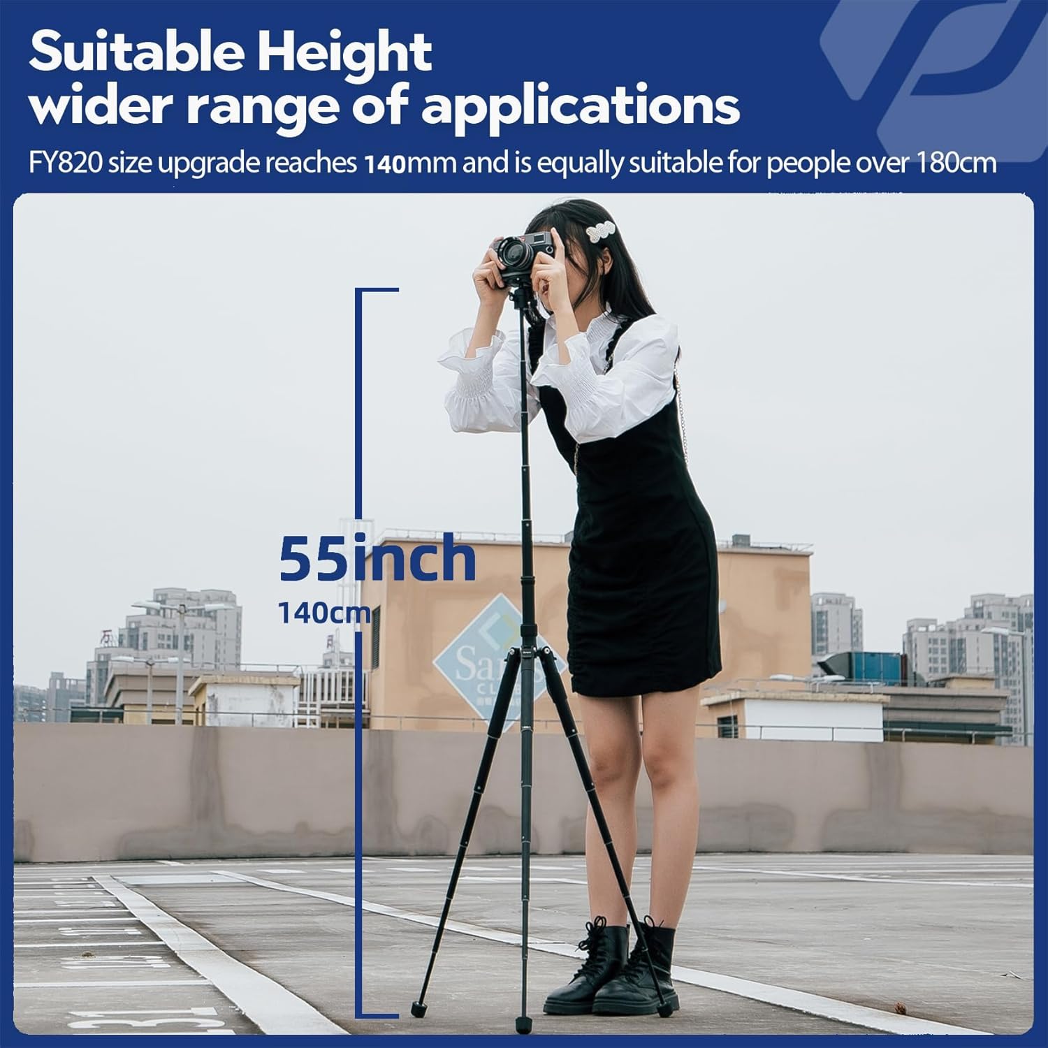 Fotopro Mini Tripod with Ball Head, Phone Mount Detachable Selfie Stick, Folded only 8.6", Max Load up to 6.6 lbs. FY-810 Black