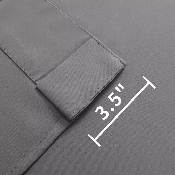 Joydeco Blackout Curtains 96 Inches Long, Thermal Insulated Black Out Curtains 2 Panels Set for Bedroom, Room Darkening Drapes for Living Room Window (W52 x L96 Inch, Light Grey)-BubblyBeeBaby