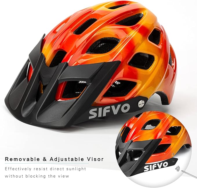 Kids Bike Helmet, SIFVO Kids Helmet 8+ Boys and Girls Bike Helmet with Cool Visor, Bike Helmets for Kids, Youth Bike Helmet Kids Mountain Bike Helmet Lightweight and Sturdy【55-58cm】-BubblyBeeBaby