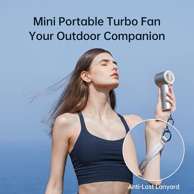 JISULIFE Handheld Fan Pro Series - Extreme Cooling Output: 1-100 Speed Scroll Wheel, Metal Body, Digital Display, 1.5H Fast Charge, 5000mAh-Portable Fan for Travel Outdoor, Gifts for Women Men(Brown)-BubblyBeeBaby