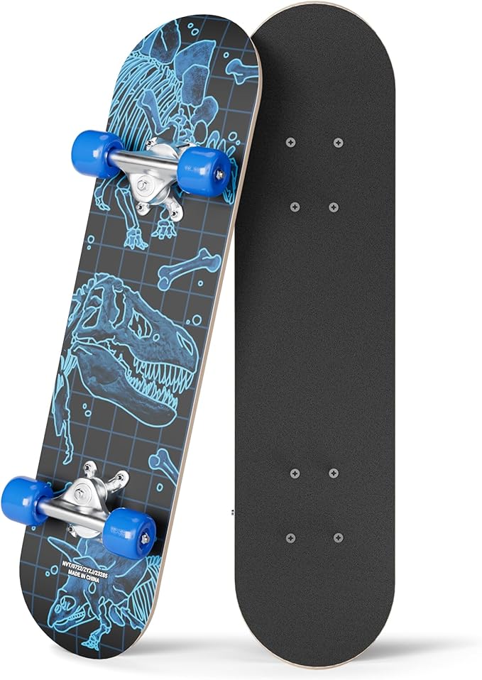 24 inch Rude Boyz Mini Cruiser Skateboard - Aluminium Trucks - Kids Skateboard Ages 5-8 Beginner - Skateboards for Kids-BubblyBeeBaby