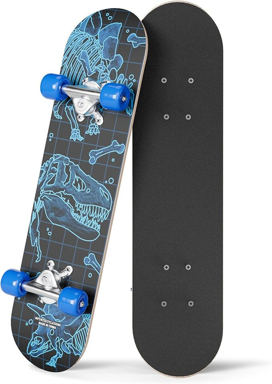 24 inch Rude Boyz Mini Cruiser Skateboard - Aluminium Trucks - Kids Skateboard Ages 5-8 Beginner - Skateboards for Kids-BubblyBeeBaby