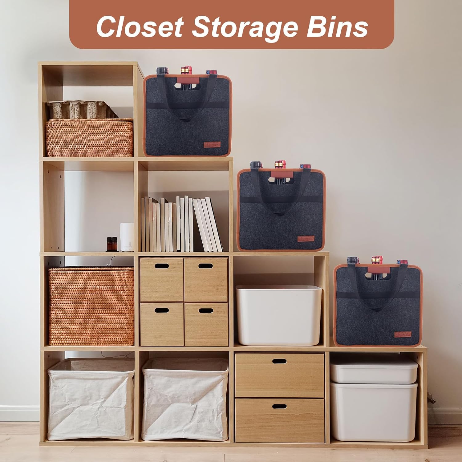 9 Bottle Wine Tote Bag, Insulated Thermal Padded Wine Carrier Tote, Reusable Wine Bags for Travel, Camping and Picnic, Perfect Wine Lover Gift