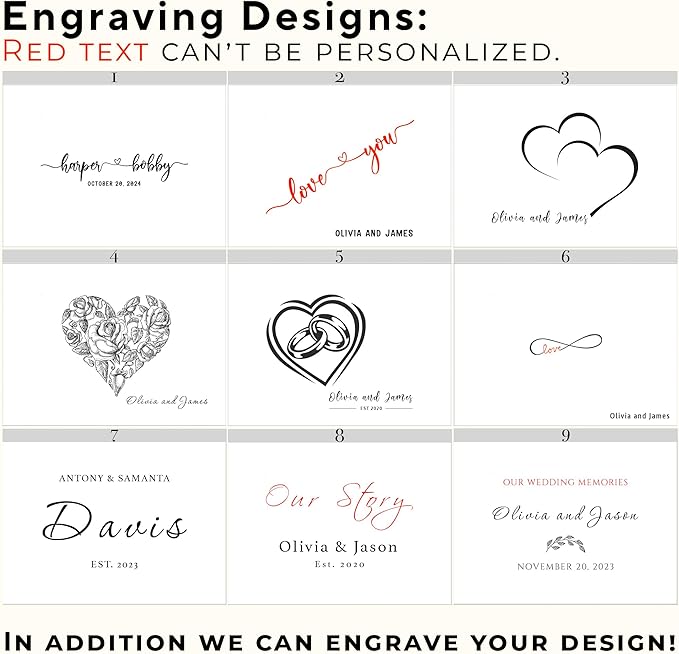 Keepsake Box for Couple - Engraved Memento Box w/ Couples Names, Anniversary Wedding Gift for Couple, Acacia Wood Love Chest, Time Capsule, Custom Heirloom Storage, Hidden Message, 11 x 8 x 4.75 in-BubblyBeeBaby