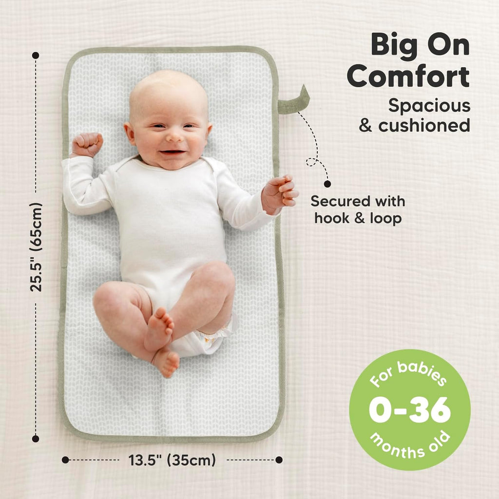 KeaBabies Portable Diaper Changing Pad, Easy Wipe Clean - Foldable Waterproof Baby Changing Mat for Diaper Bag, Compact, Lightweight, 25x13 Baby Changer Travel Essential, Machine Washable (Fox Vale)
