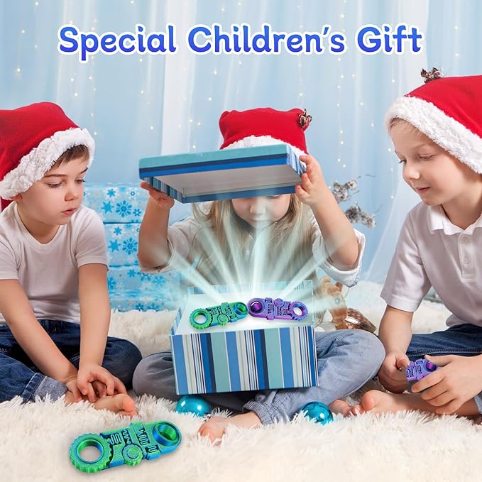 2025 New 3D Printed Fidget Ring Toys, 5-in-1 3D Printed Gear Ball Stress Sensory Toy, Mindful Meditation Gear Toys for Stress and Anxiety Relief, Back to School Supplies Fidget Toy for Kids Adults-BubblyBeeBaby