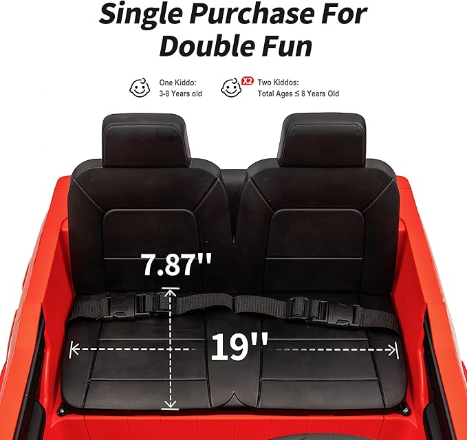 12V 7Ah Electric Fire Truck Ride-On Toy for Big Kids, 2 Seater Kids Ride on Car SUV w/Remote Control, Bluetooth - Red-BubblyBeeBaby