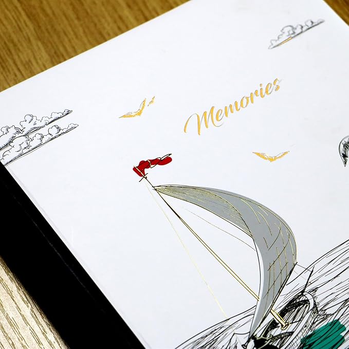 Holoary Photo Album 4x6 200 Photos Two Pictures Per Page, Memo Writing Area for Each Pocket, 200 Pockets 4”x6”, Printed Book Cover Travel Design Natural Beach Vacation Honeymoon Memories-BubblyBeeBaby