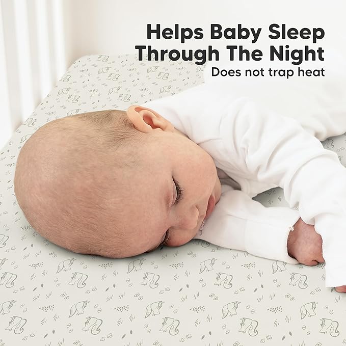 KeaBabies 2-Pack Organic Crib Sheets for Boys, Girls - 52x28 Fitted Crib Mattress Sheet Neutral, Breathable Jersey Cotton Cover for Baby Bed, Toddler Mattress, Soft & Cute Prints (Pine Grove)-BubblyBeeBaby
