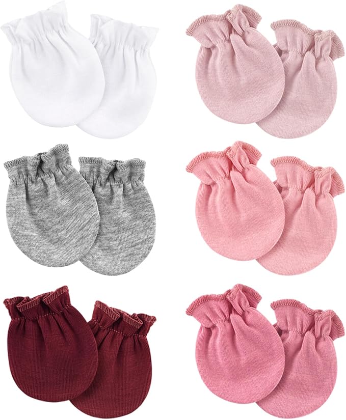 Newborn Baby Mittens No Scratch Cotton Elastic Wrist Gloves Infant Toddler Mittens for Baby Boy Girl 0-6 Months-BubblyBeeBaby