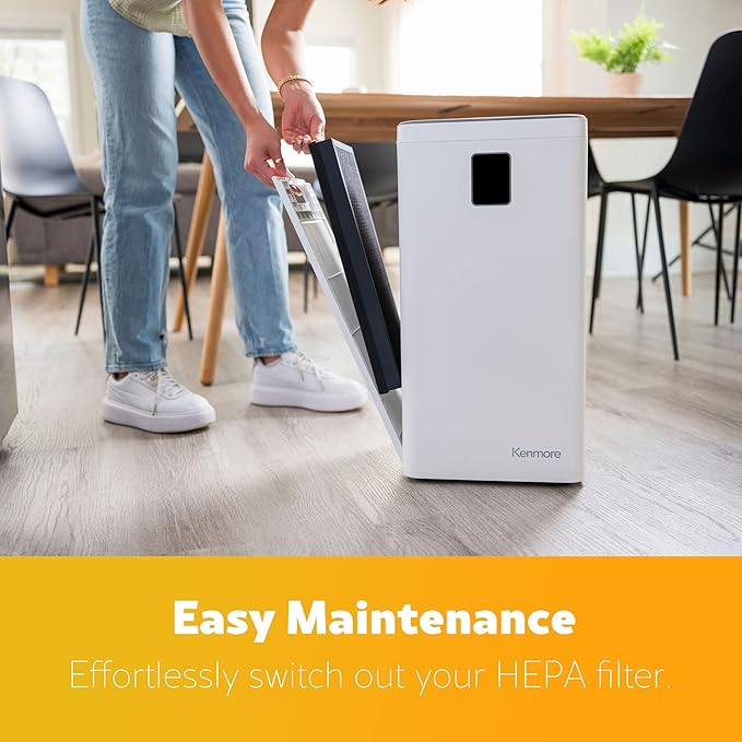 Kenmore PM4030 Air Purifier with H13 True HEPA Filter, Covers Up to 2300 Sq.Foot, 24db SilentClean 3-Stage HEPA Filtration System, 5 Speeds for Home Large Room, Kitchens & Bedroom-BubblyBeeBaby