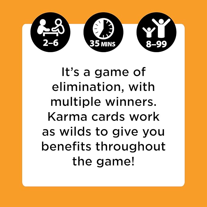 KARMA Card Games for Kids – Kids, Family Games Night, Multi-Player, Screen Free, Travel Games, Playing Cards, What Goes Around, Comes Around, Ages 8+-BubblyBeeBaby