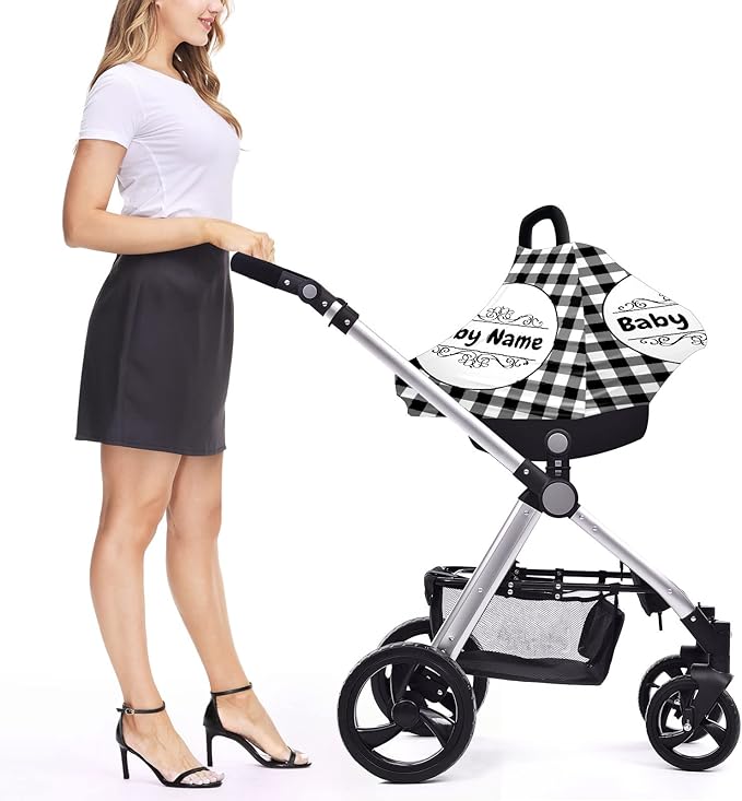 Baby Car Seat Stroller Cover Nursing Cover New Mom Breastfeeding Scarf Soft Stretchy Infant Carrier Cover Car Canopy Coverage-BubblyBeeBaby