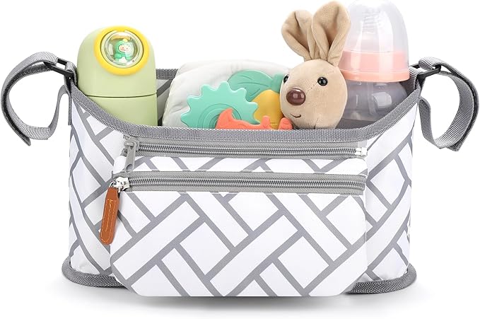 Accmor Universal Stroller Organizer with Detachable Phone Bag, Stroller Bag Caddy Organizer Stroller Accessories for Uppababy, Baby Jogger, Nuna, Doona, Britax Strollers-BubblyBeeBaby