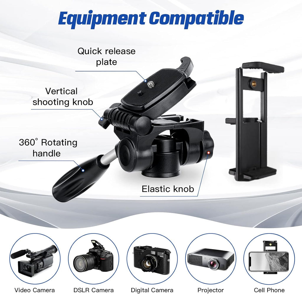 MACTREM 75 Inch Camera Tripod for Sony Canon Nikon, Lightweight Travel Video Aluminum Tripod Stand with Cell Phone Mount for iPad Phone