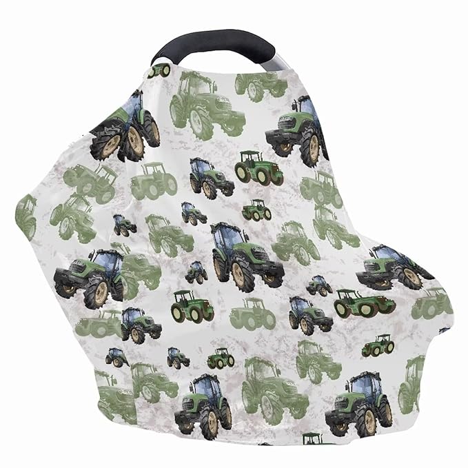 Binienty Womens Nursing Cover Breastfeeding Scarf, Truck Tractor Print Baby Car Seat Covers Multi Use Newborn Carrier/Stroller/Shopping Cart, Girl Boy Stroller Cover Gifts-BubblyBeeBaby