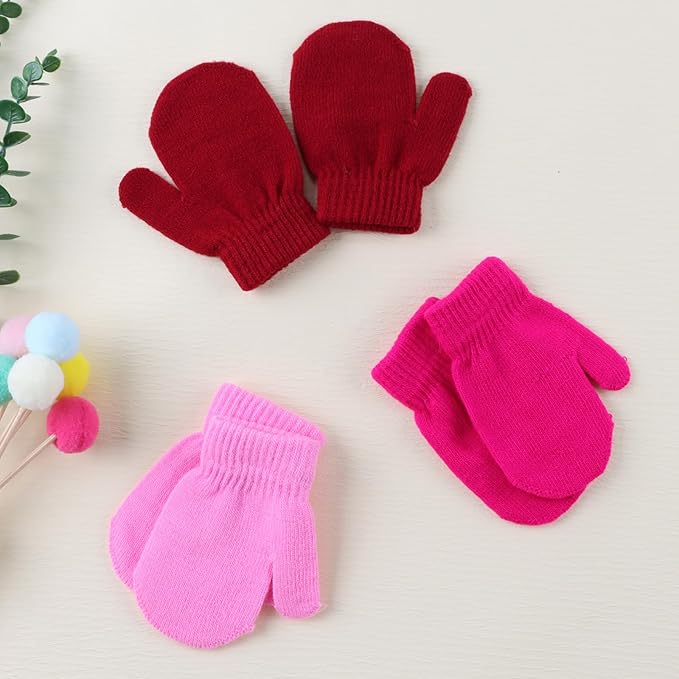 Baby Winter Mittens Toddler Stretch Knit Gloves Magic Warm Glove for Baby Boys Girls-BubblyBeeBaby