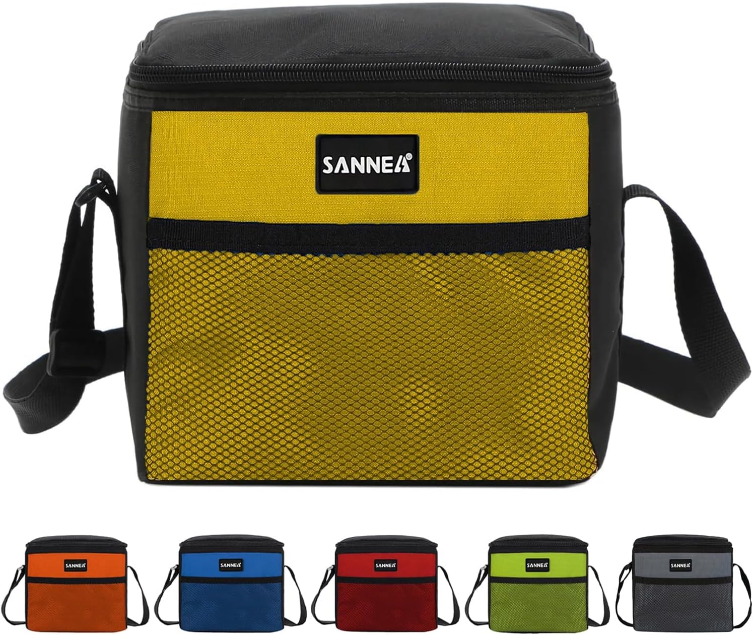 6 Can/5L Lunch Bag for Women Men Portable Lunch Box Small Cooler Bag Soft Collapsible Reusable Insulated Lunch Tote for Everyday Work Travel ((Yellow)