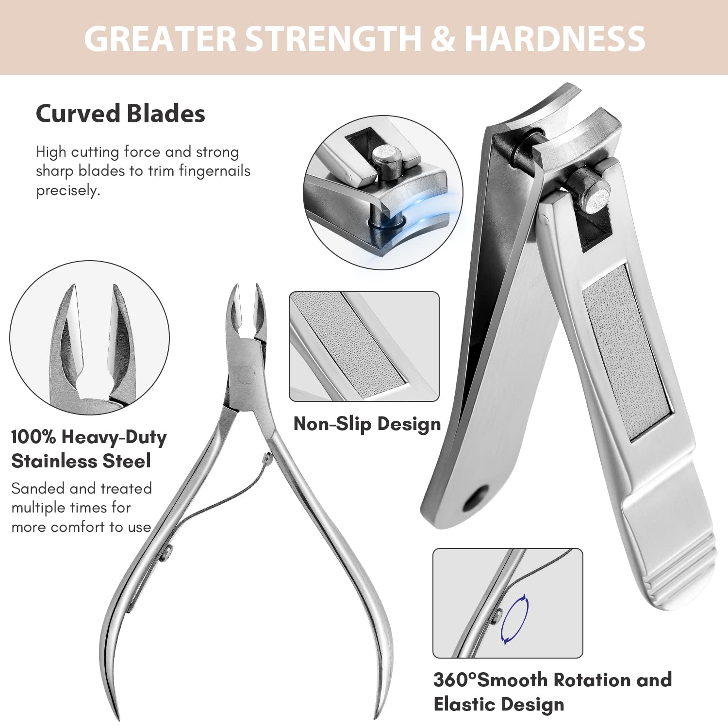 FAMILIFE Gifts for Women, Manicure Set Professional Manicure Kit 11 in 1 Nail Kit Nail Clippers Tools Stainless Steel with Rose Gold Leather Case Travel Sets